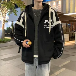 Casual Men's Hooded Jackets 2026 Spring Autumn Youth Streetwear Loose Coat Outdoor Hoody Top Zipper Baseball Uniform Windbreaker