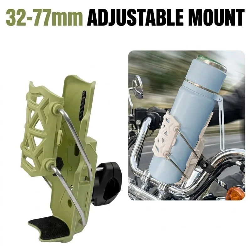 

Motorcycle Cup Holder Adjustable Bike Handlebar Water Bottle Mount for 32-77mm Harley Honda Yamaha Kawasaki Suzuki KTM