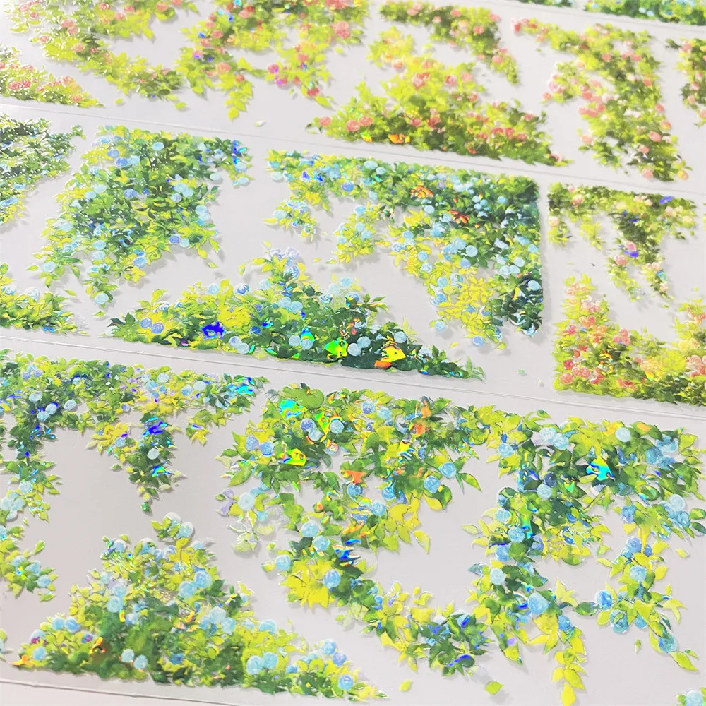 Journal K79 Summer Rose Scenery Fruit Tree Leaves PET Antique Scrapbook Collage Sticker Gooka
