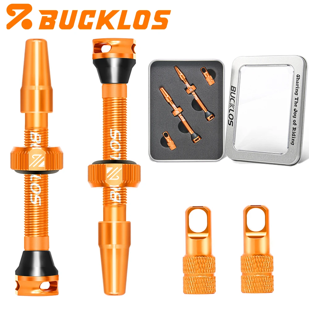 BUCKLOS Fahrrad Tubeless-Ventil 40mm 44mm CNC-Fahrradventile für Tubeless-Reifen Presta-Ventile für Rennrad und Gravel-Bike F/V-Ventile