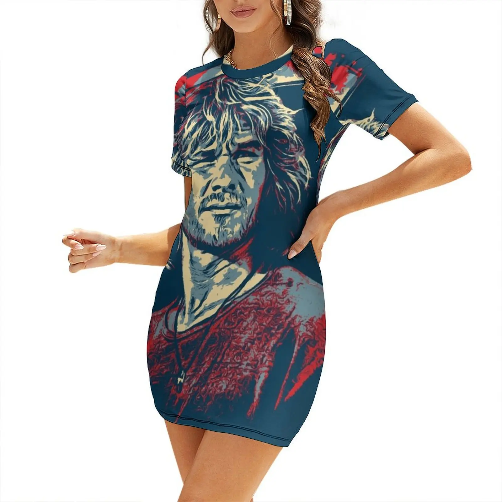 

patrick swayze Short-Sleeved Dress dresses for women 2025 Women's dress Dress for girls