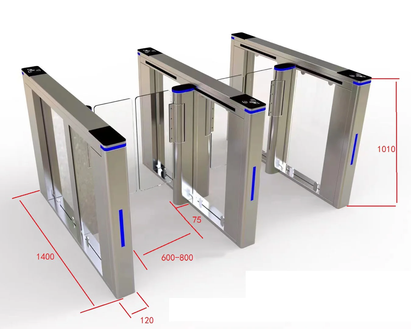 High Fast Automatic Speed Lane Turnstile Swing Gate with  Supermarket Office Building Gym Community Wharf Subway