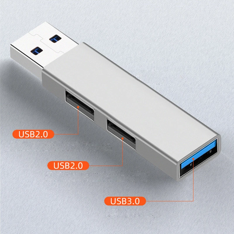 3 Port USB 3.0 USB Hub 2.0 Multi Type-C Ultra Slim Splitter Hub Use Power Adapter Multiple Expander 2.0 USB 3.0 Hub for PC