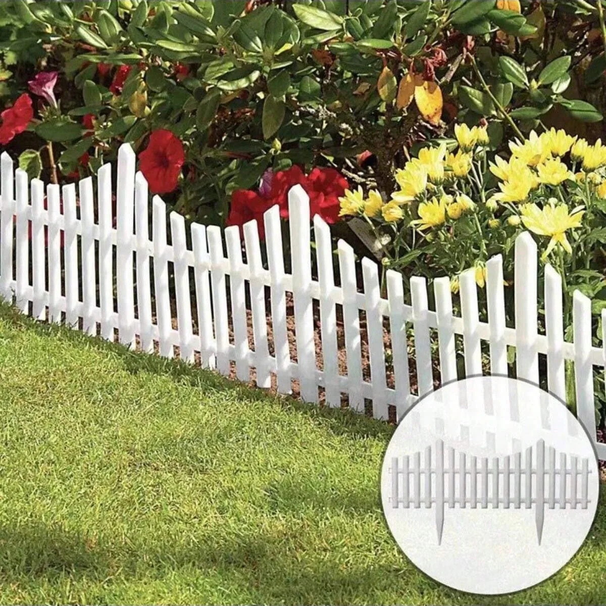 4Pcs Courtyard Indoor Or Outdoor Garden Fence Plastic Fence Kindergarten Flower Small Fence DIY Fence Decoration