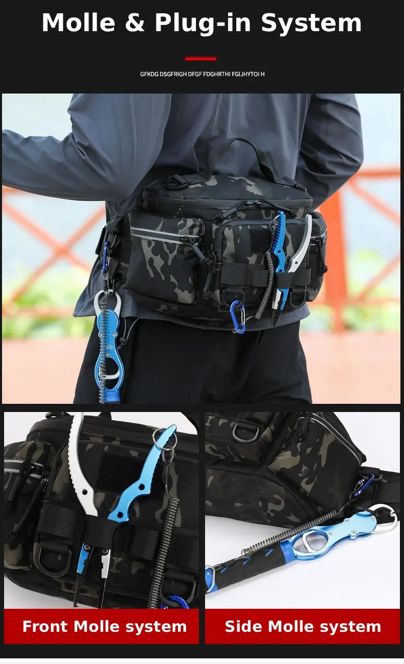 Multifunktionale Hüfttasche Taktische Camping-, Wander-, Kletter-, Brust-, Hüft- und Umhängetasche Angelzubehör-Köder-Aufbewahrungsrucksack – Detail 10