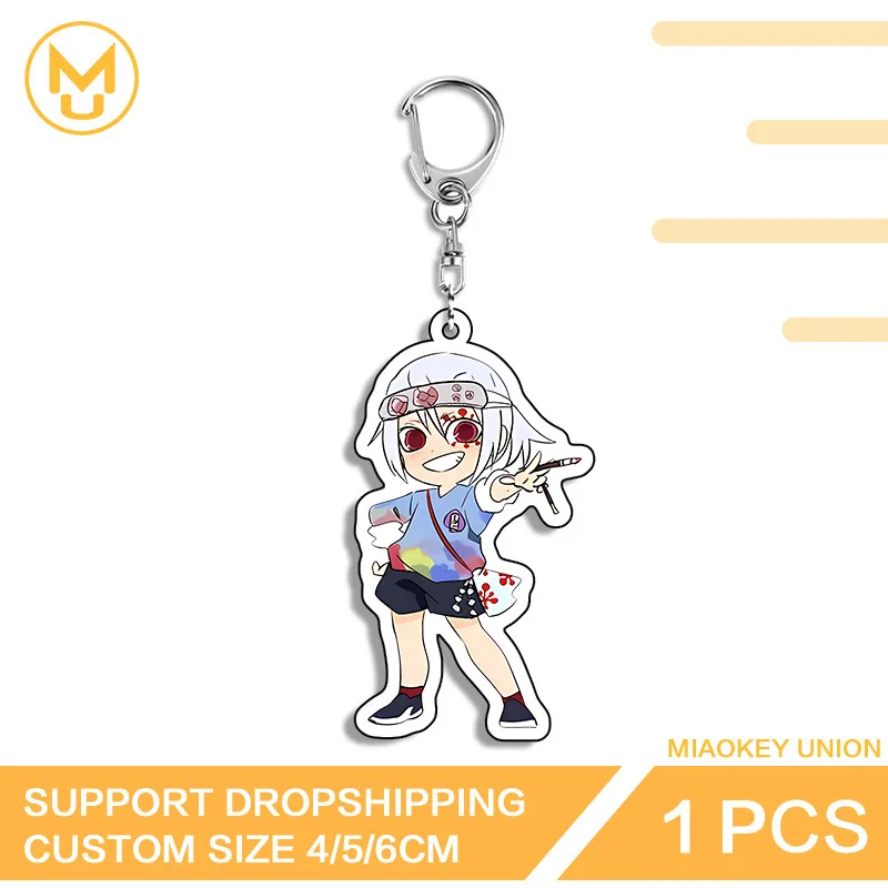 Uzui Tengen Kanroji Mitsuri سلسلة مفاتيح من الكرتون Kawaii شفافة لتقوم بها بنفسك الإبداعية الفنية ثنائية الأبعاد الحلي المعلقات