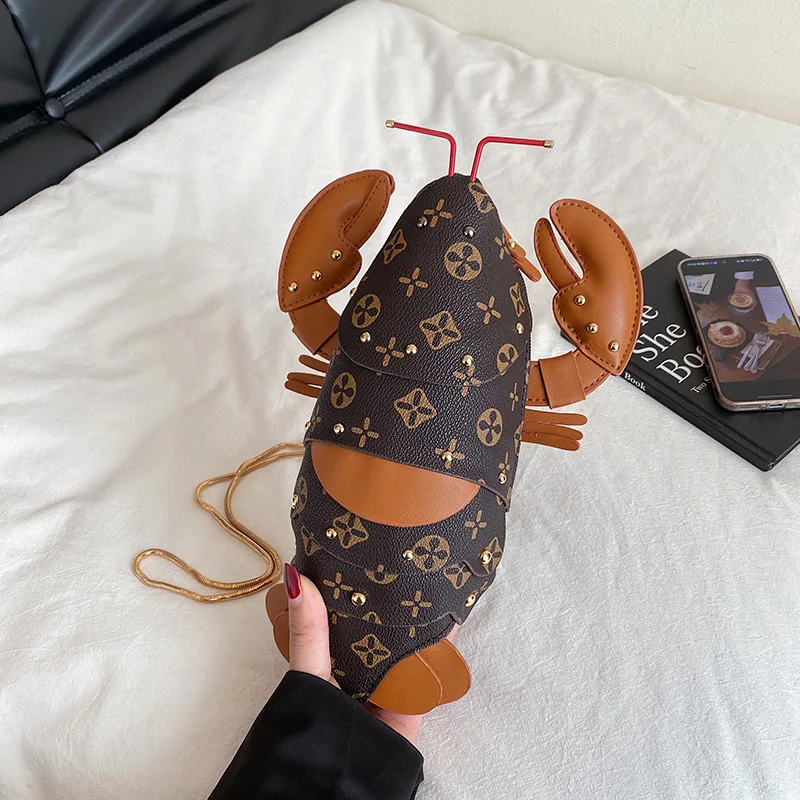 

Unique Design New Trend Funny Shape Bag Female Crayfish Bag Creative Chain Crossbody Bag Fun Luxury Paris Designer Women's Bag