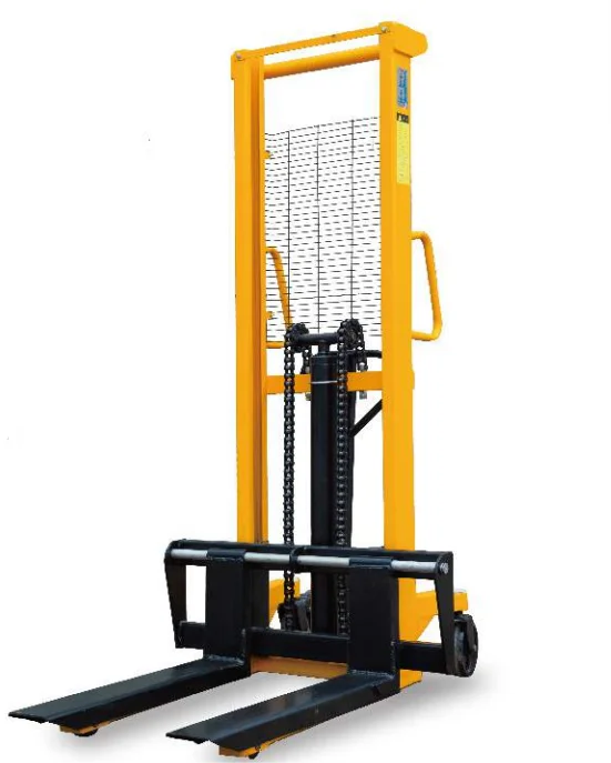 Hydraulic system manual stacker , with a load capacity of 1T and a  lifting height of 1.6m