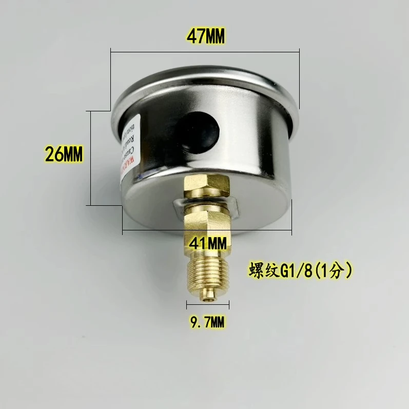 

YN40Z Осевой манометр с резьбой G1/8 Гидравлический пневматический манометр для сейсмического наполнения MPA/KG