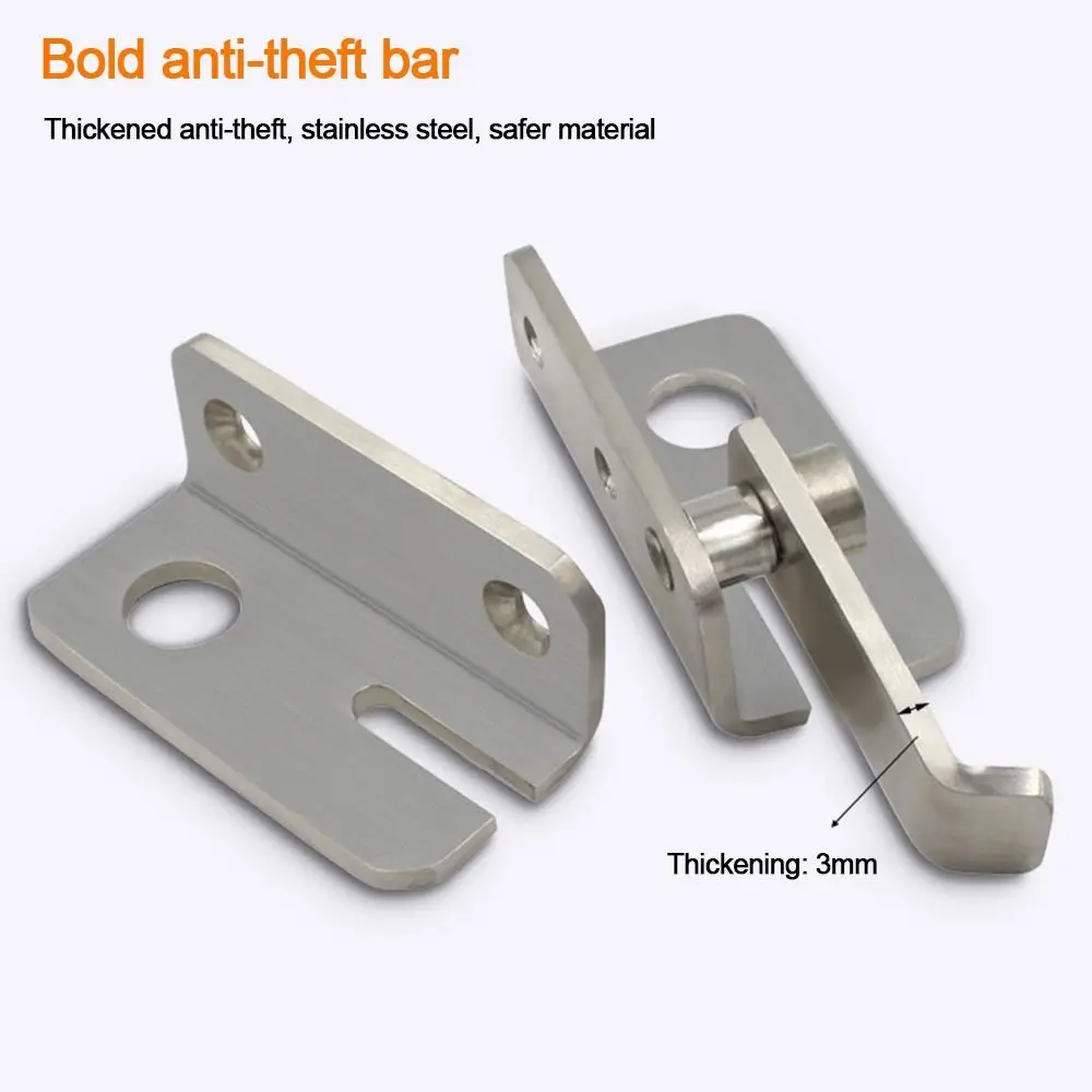 Anti-theft Sliding Door Lock Bolts Padlock Clasp Stainless Steel Gate Safety Lock Catch Lock Cabinet Latches Fitting