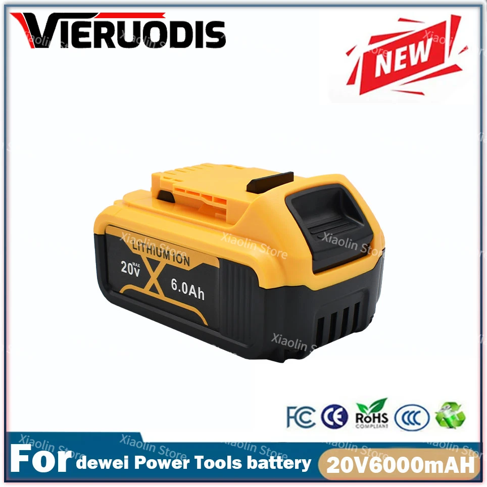 

20V 4Ah 6Ah 8Ah Lithium Battery for DeWalt power Tools DCB184 DCB200 rechargeable electric tool 20v 6000mah Battery set