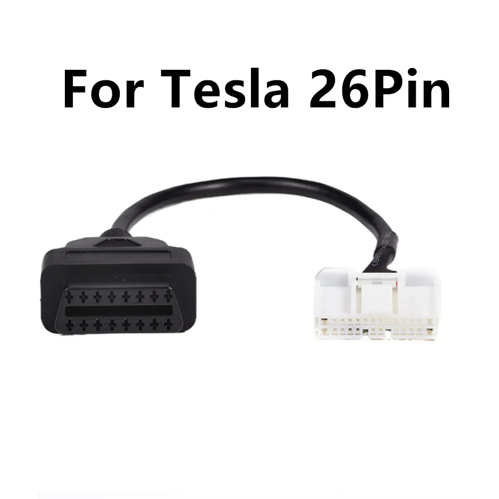 OBD 2 Cable for Tesla Model S/X/Y Car-Connector 12/20/26Pin Male Female to 16Pin OBD2 Diagnostic Auto Tool Car-Extension-Cable