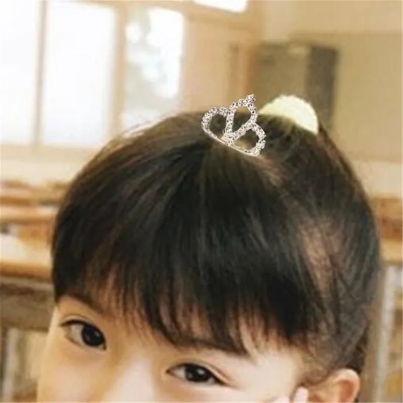 New Design Cute Princess Shiny Rhinestone Crown Hair Clip Girls Crystal Hair Accessories Children Hair Combs Hairpins Wholesale