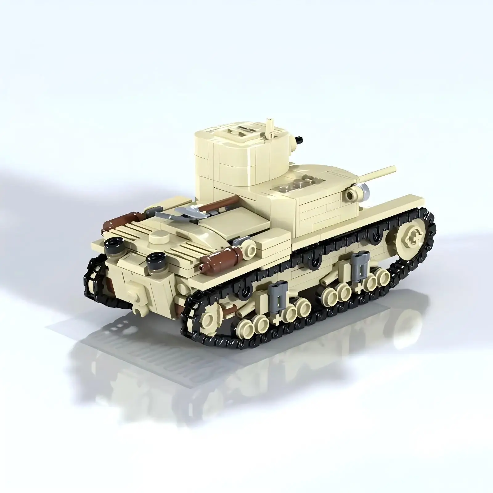 MOC 2차 세계대전 군용 주력전차 조립 블록 키트 M11-39 이탈리아 중형전차 모델 DIY 어린이 조립 장난감 남자아이 생일 선물