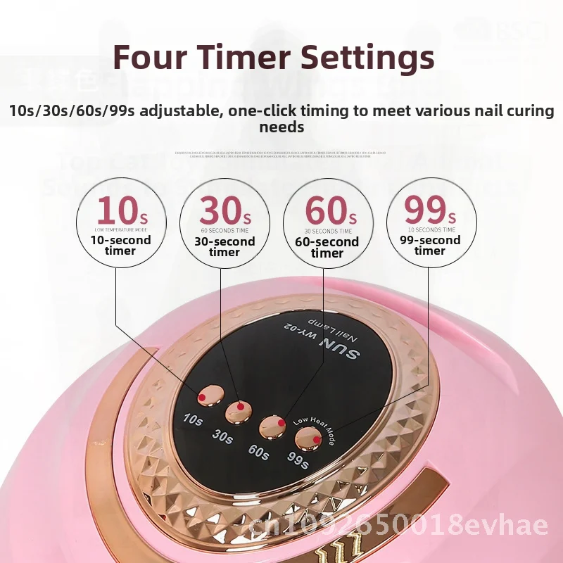 

Smart LED Manicure Lamp Spot Four-Speed Timed Quick-Drying Phototherapy Machine Portable Nail Baking Lamp in European & American