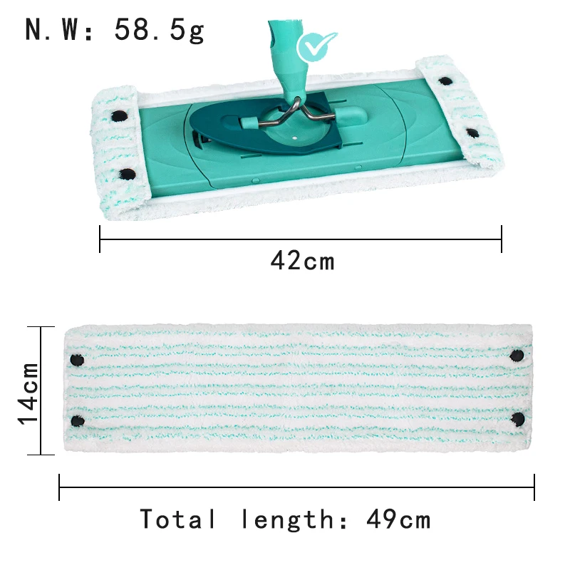 Mop Flat Pads for Leifheit Clean Twist XL MicroDuo Dry and Wet Cleaning Pad for Home Floor Cleaning Supplies Parts 49x14cm