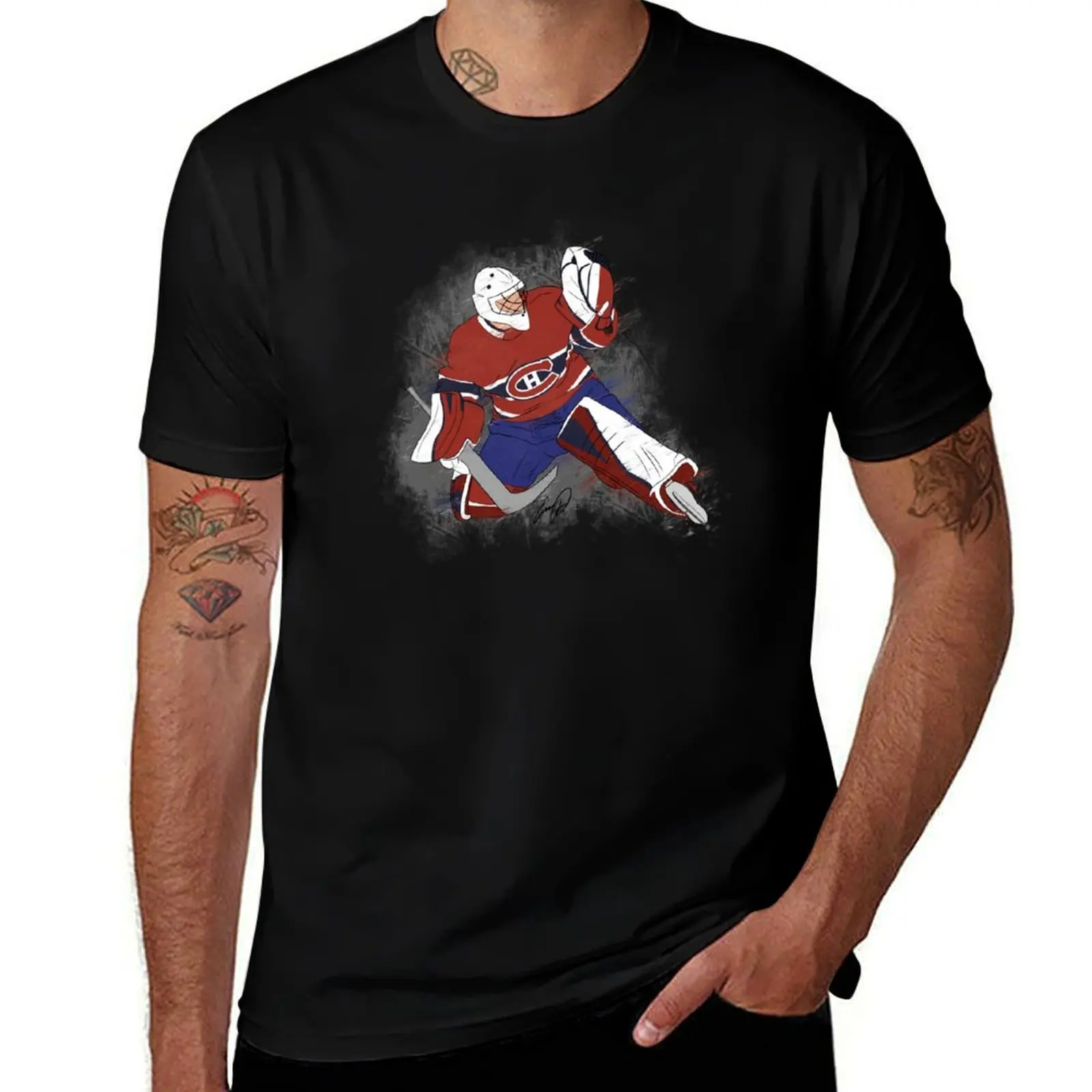 Montreal canadian hockey player T-Shirt animal prinfor boys vintage men clothing