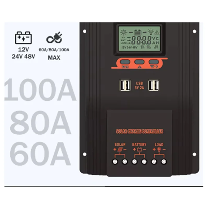 

Stylish-MPPT/PWM Solar Charger Controller Solar Panel Regulator LCD Display Various Load Control Modes
