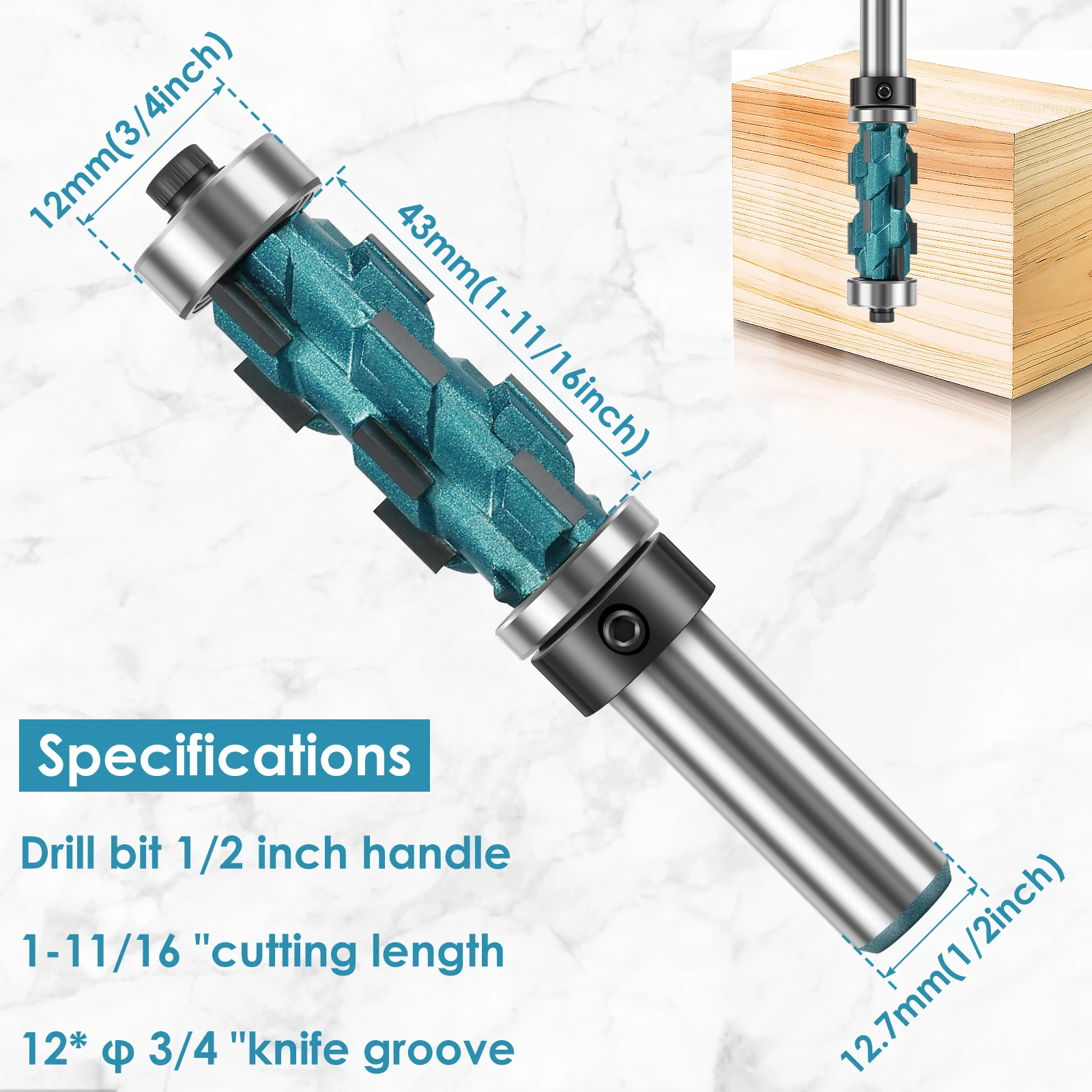 

Double Bearing Spiral Trimming Bit 1/2inch Shank Flush Trim Router Bit Carbide 1-11/16inch Cutting Length Sharp Woodworking Tool