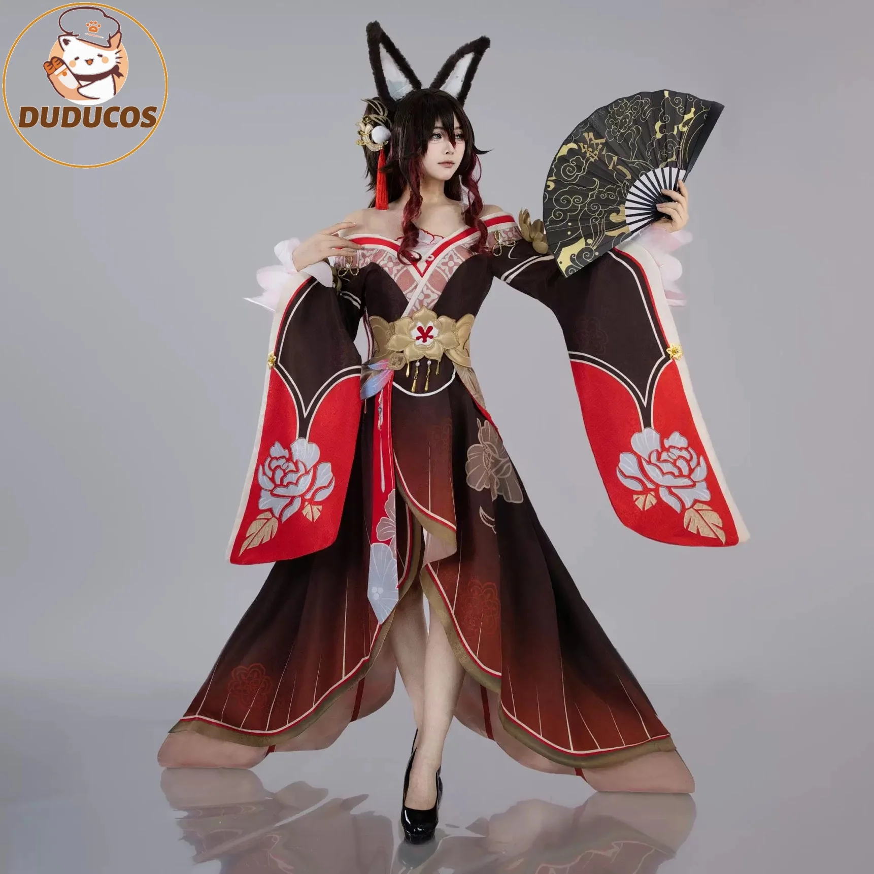 Honkai Star Rail Fugue Tingyun Cosplay Costume Ancient Style Fox Tails Design Women Dress Halloween Carnival Party Suit