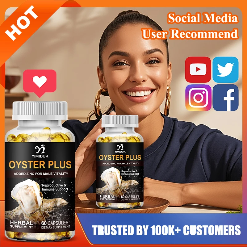 

Yimiduk Premium Oyster Plus Supplement, for Energy & Immune Boost, Reproductive , Cognitive Function and Focus, Men, Gluten Free