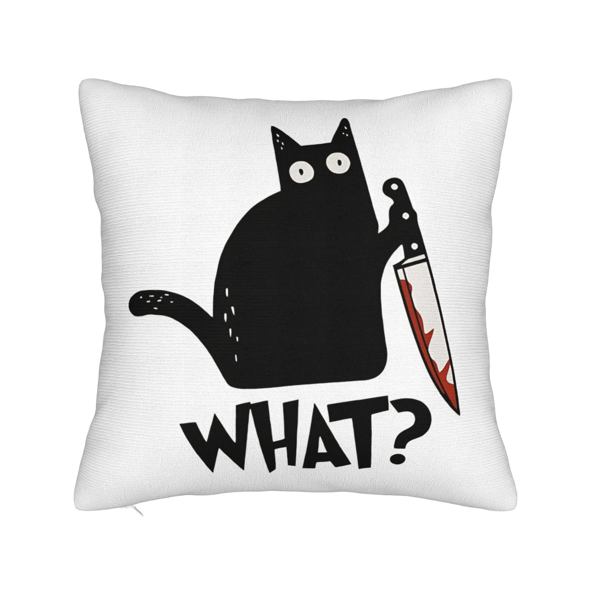 Black Cat Pillowcases what knife Vintage Pillow Case For Wedding Party Home Decor Soft Pillow Cover