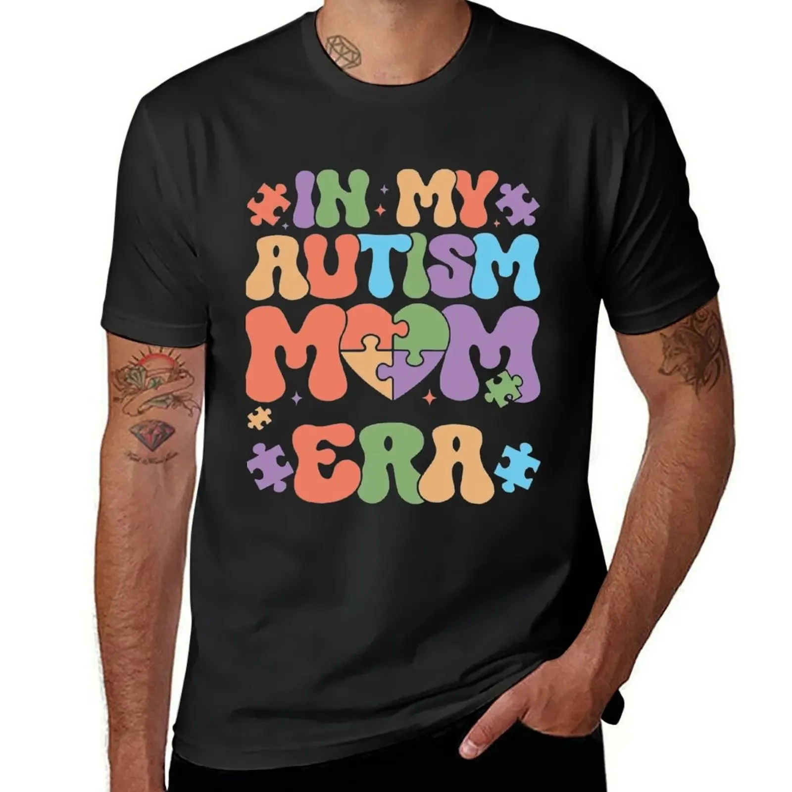 My Heart Beats On The Spectrum In My Autism Mom Era T-Shirt shirts graphic new edition mens graphic t-shirts funny