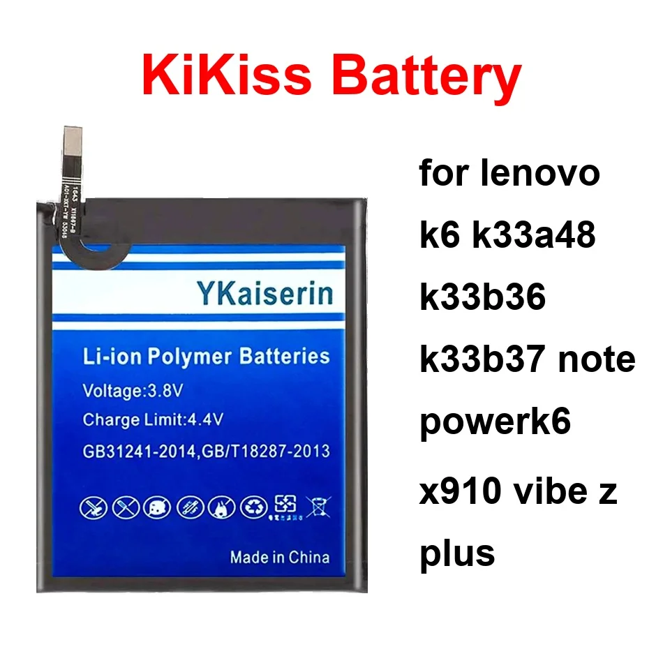 

Mobile Phone Battery Safe BL267 BL216 BL272 4900-5700Mah For Lenovo K6 K33a48 K33b36 K33b37 Note POWERK6 X910 Vibe Z Plus