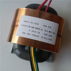 R Core Transformer 45W R40 Transformers 230V To 230V-250V 0.1A 6.3V 3.3A R Type Custom Copper Shield HIFI DAC Power Amplifier