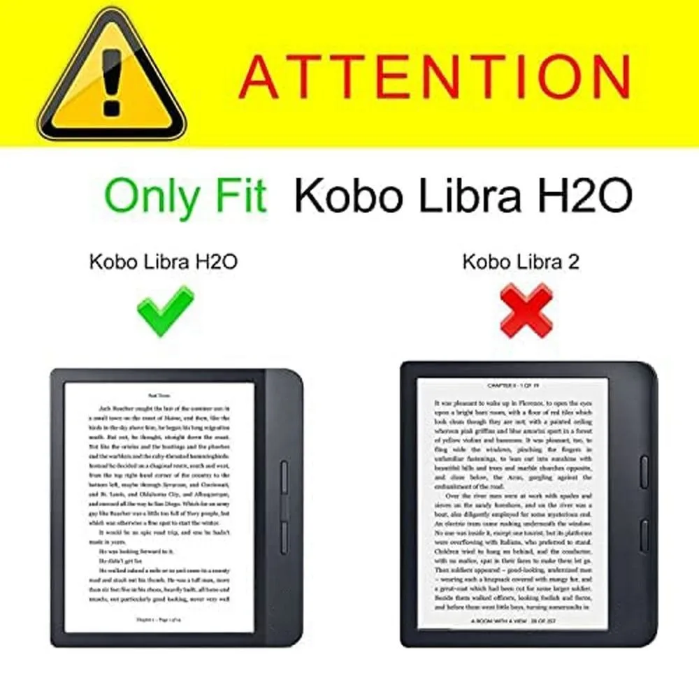 Hand Support N873 Smart Case Shockproof TPU Protective Shell Auto Wake/Sleep Linen Texture for Kobo Libra H2O