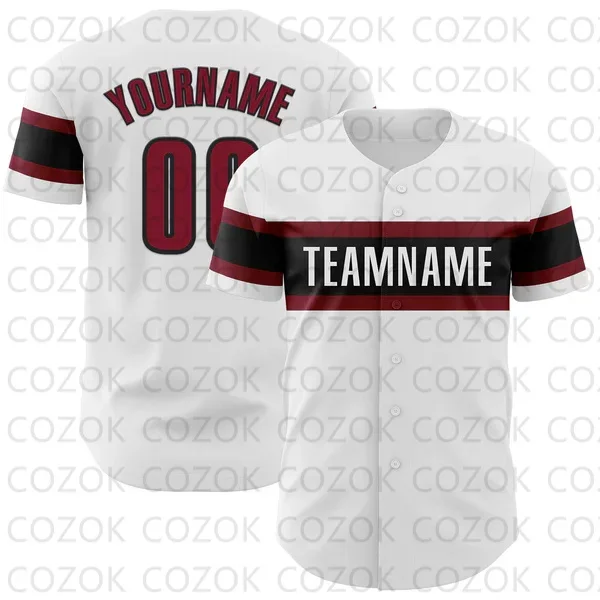 Jersey de beisebol branco personalizado para homens e mulheres, camisa de manga curta, 3D impresso equipe camisas, hip hop unisex tops