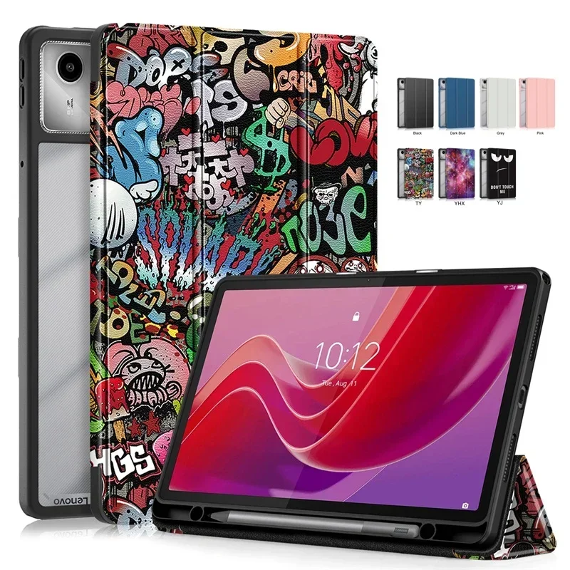 For Lenovo Tab M11 TB330FU Smart Case Pen Holder Tri-folded Magnetic Cover For Xiaoxin Pad 2024 11