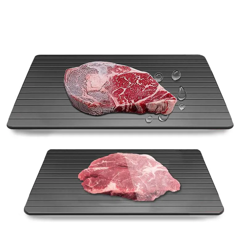 Large Size Aluminum Defrosting Tray for Frozen Meat with Super-Fast Defrost Thawing Plate Natural Fast & Magic Defroster Board