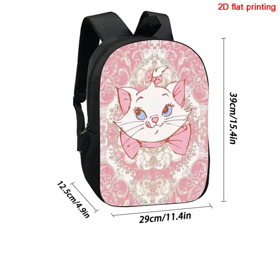 Children's Student Marie-Cat Cartoon Girl Large Capacity Backpack, Suitable For 5-10 Year Old Kids, Lightweight Schoolbag