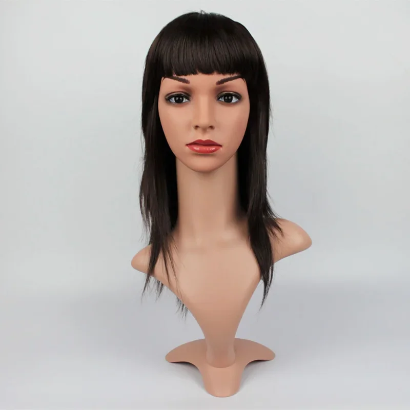 Female Realistic Mannequin Head with Long Hair for Hat and Jewelry Display