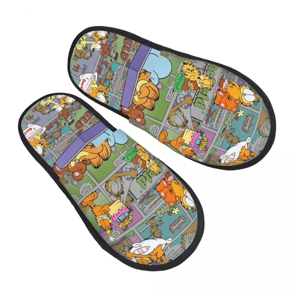

Lovely Garfields Cat Plush Slippers Bedroom Cozy Memory Foam Slippers Anti Slip
