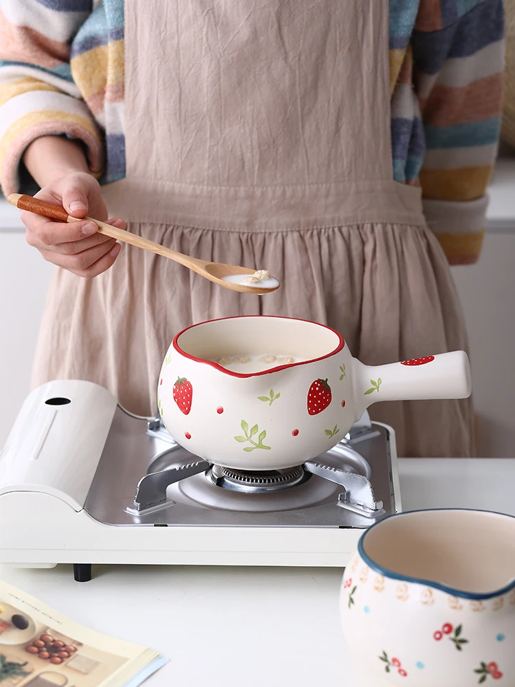 Japanese-style open flame milk pot, small pot around the stove, baby food supplement, milk pot, porridge, instant noodles, elect