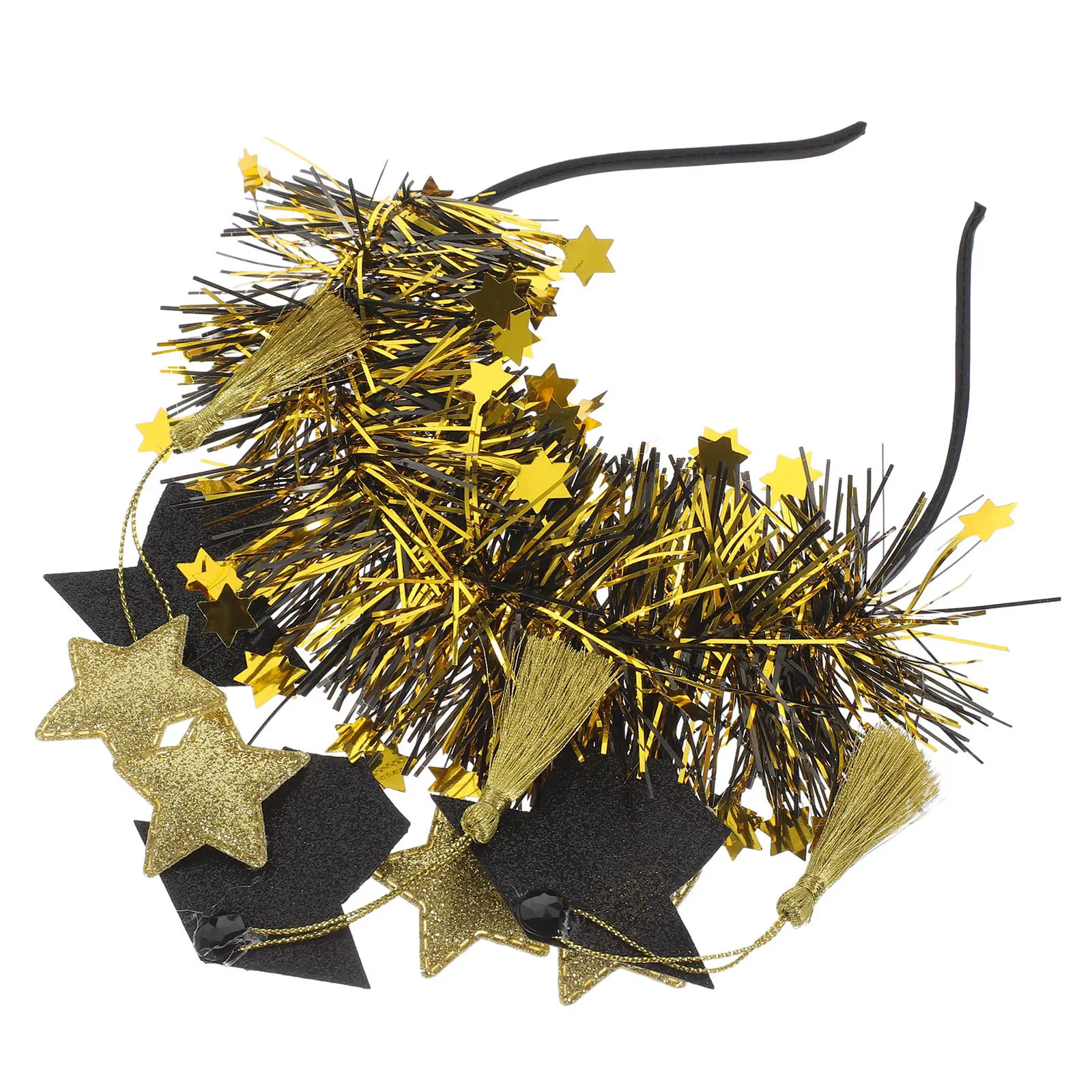 

Праздничная повязка на голову с кисточкой, надежная нескользящая конструкция для выпускного вечера, дня рождения, фотосессий, декоративная повязка для волос