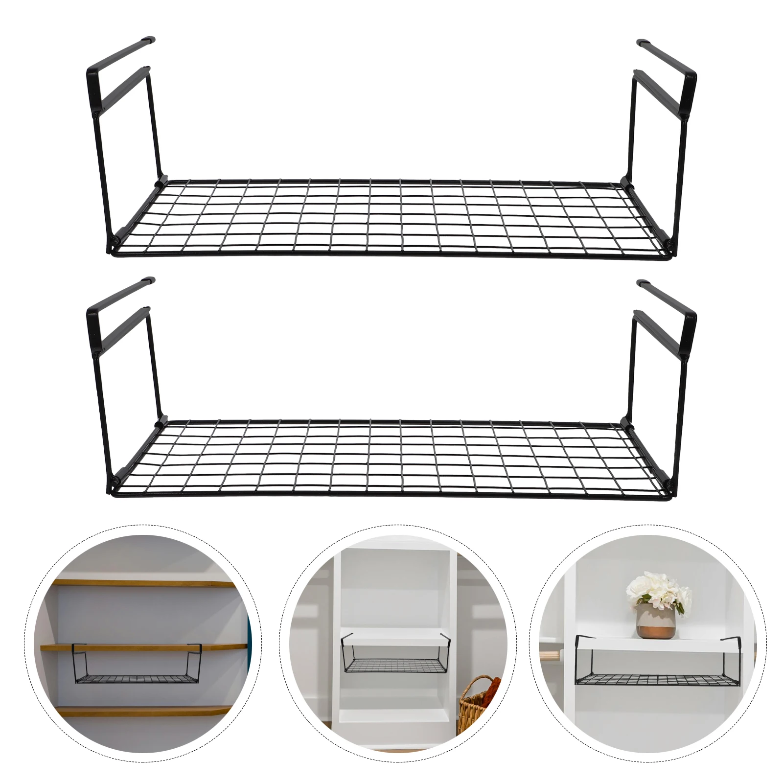 

2 Pcs Shoes Suspended Storage Rack Hanging Stand Locker Living Room Shelf Office