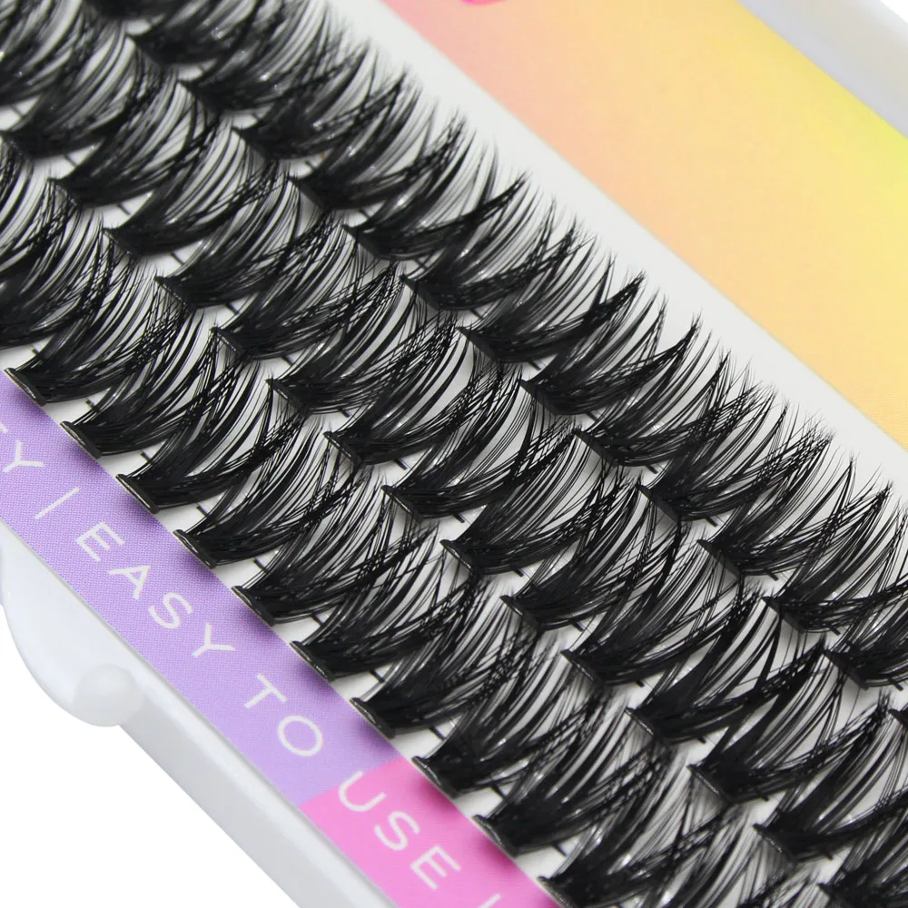 Moonlily High Quality Premium Silk Cluster Eyelashes Extensions Natural Long 3D Volume Effect Faux Bunche Individual Makeup Lash