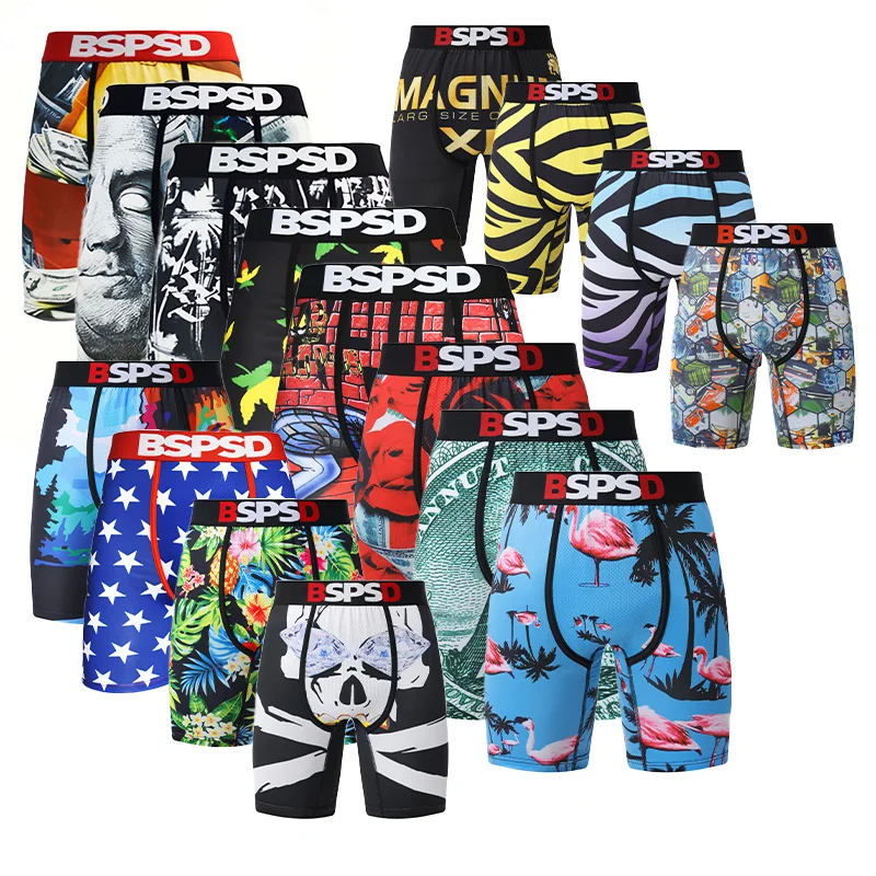Sexy Men Underwear Boxers Breathable Mens Boxershorts Men's Panties Underpants Plus Size Print Man Boxers Briefs Trunks
