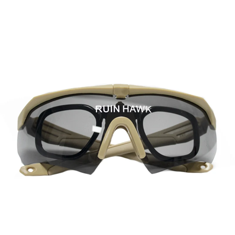 Multifunctional tactical goggles military shooting outdoor hunting goggles cycling fishing anti fog anti dust sunglasses