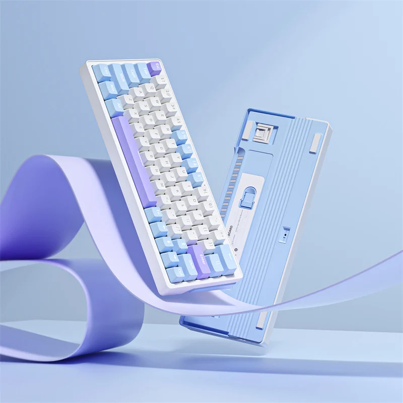 Zifiend za63 pro 63 teclas teclado mecânico com fio sem fio 3 modo bluetooth 2.4g teclado para jogos personalizado rgb