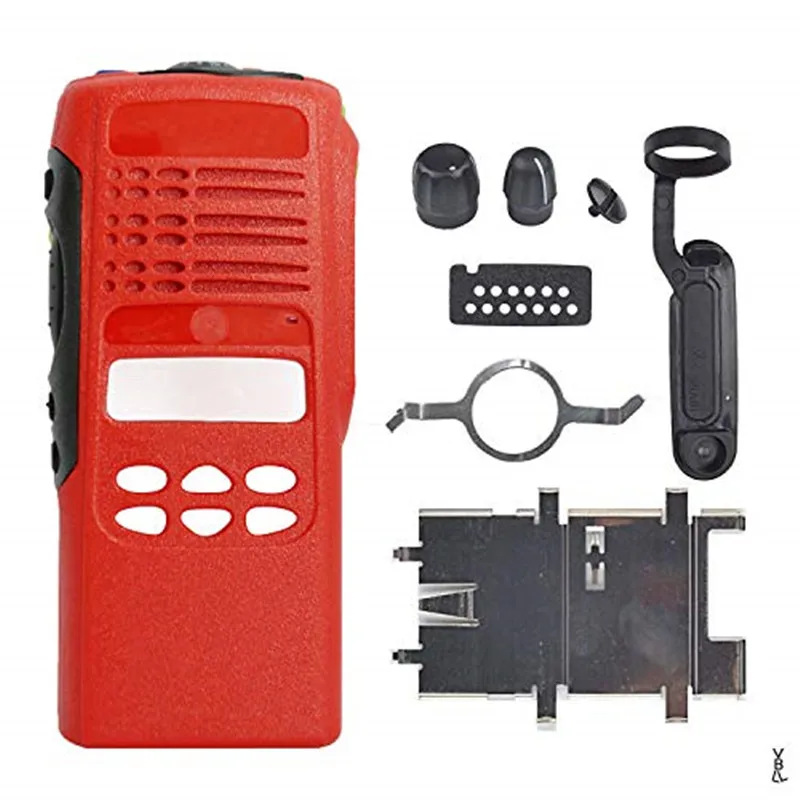 Kit de cubierta de carcasa frontal de repuesto con teclado limitado Walkie rojo para Radio bidireccional HT1250