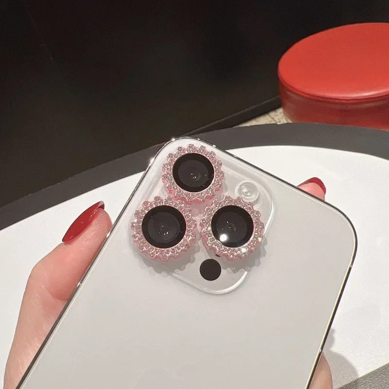 2-3Pcs Diamond Full Cover Camera Lens Protector Glass For IPhone 15 13 12 16 14 Pro Max Lens Protection Film On IPhone 12 13Mini
