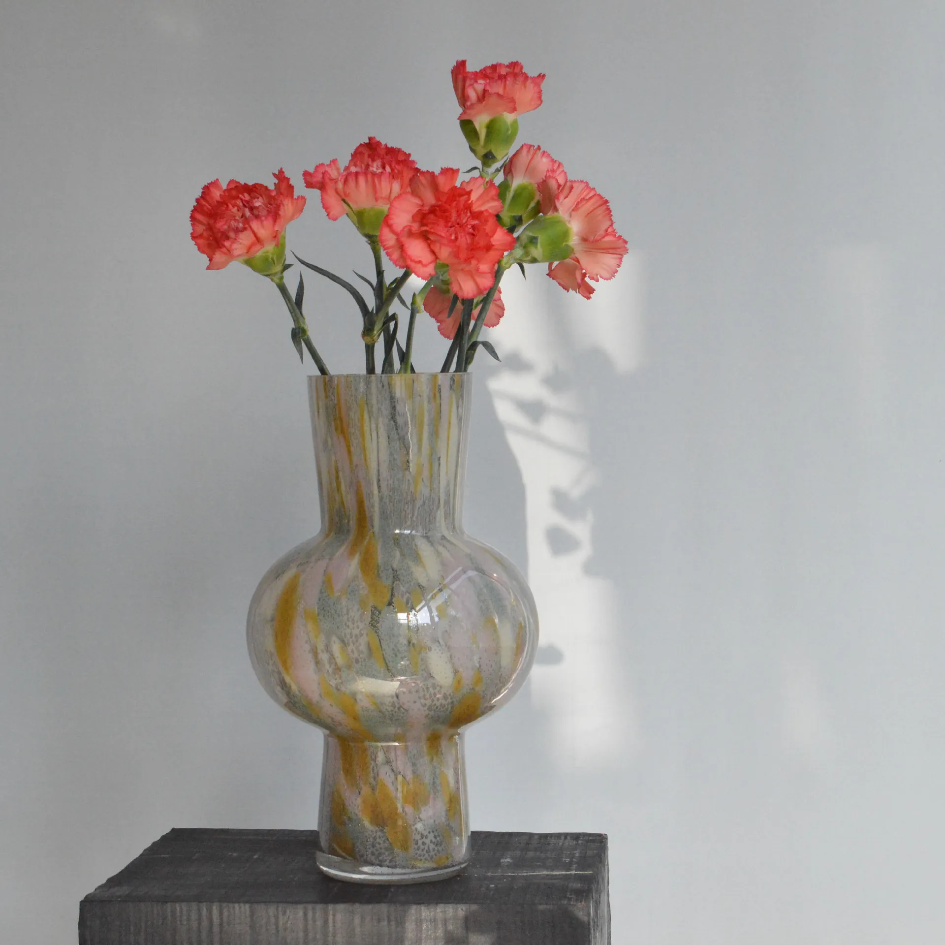 Premium bean paste gray-green copper mesh vase new Chinese wabi sabi medieval home ornament