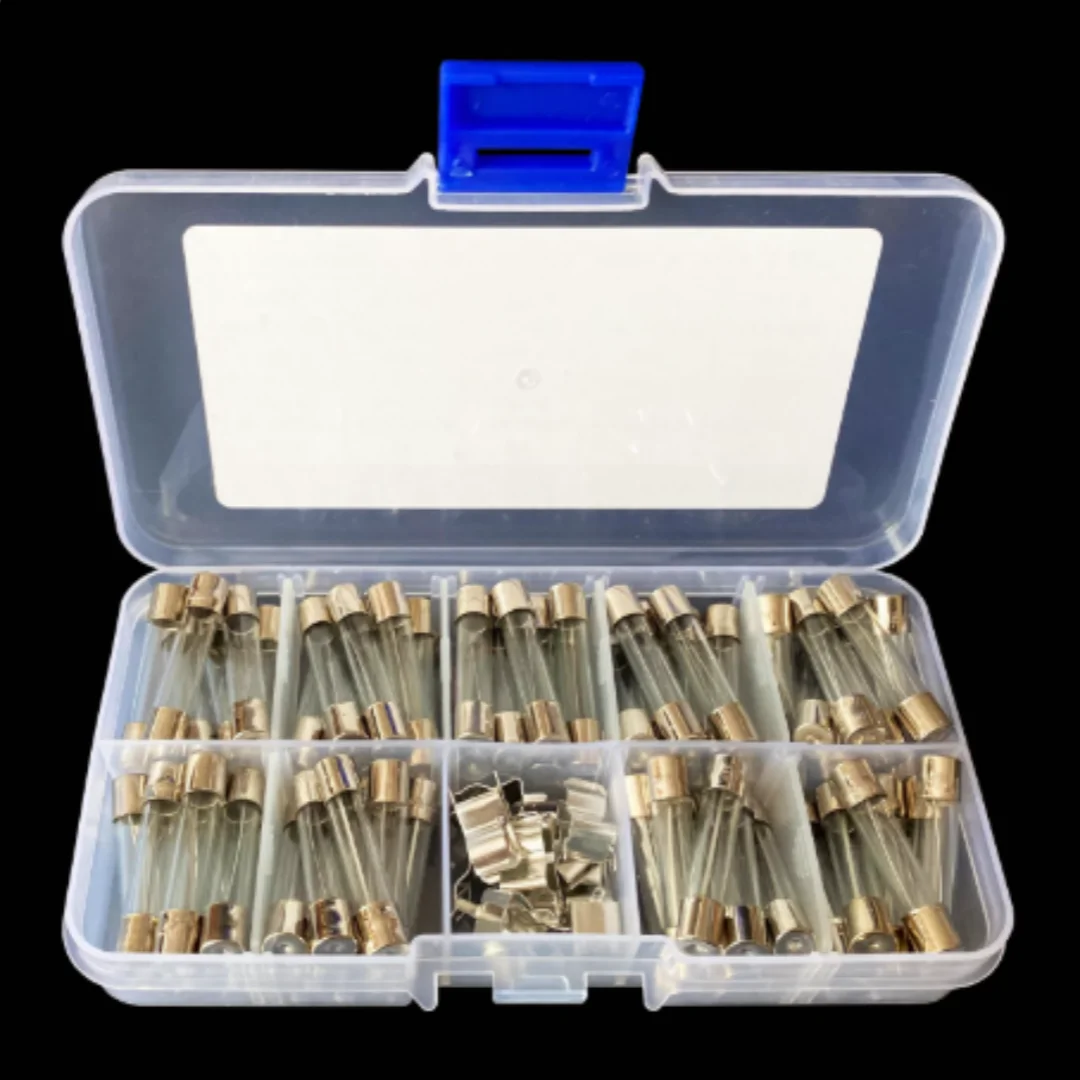 72 pieces of 6*30mm 0.5 1 2 3 5 0 15 20 30A/250V glass fuse tubes with holders