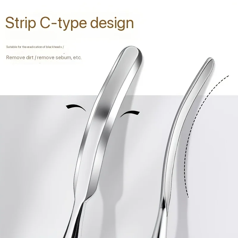 Estrattore di punti neri a doppia testa in acciaio inossidabile - Estrattore di acne e imperfezioni, strumento per la pulizia dei pori per tutti i tipi di pelle