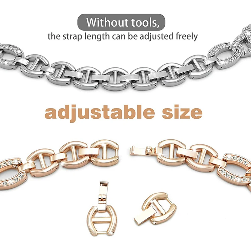 For Samsung Galaxy Fit 3 Metal Strap Case Protector for samsung galaxy fit 3 Diamond link Bracelet Galaxy Fit 3 Protective Cover