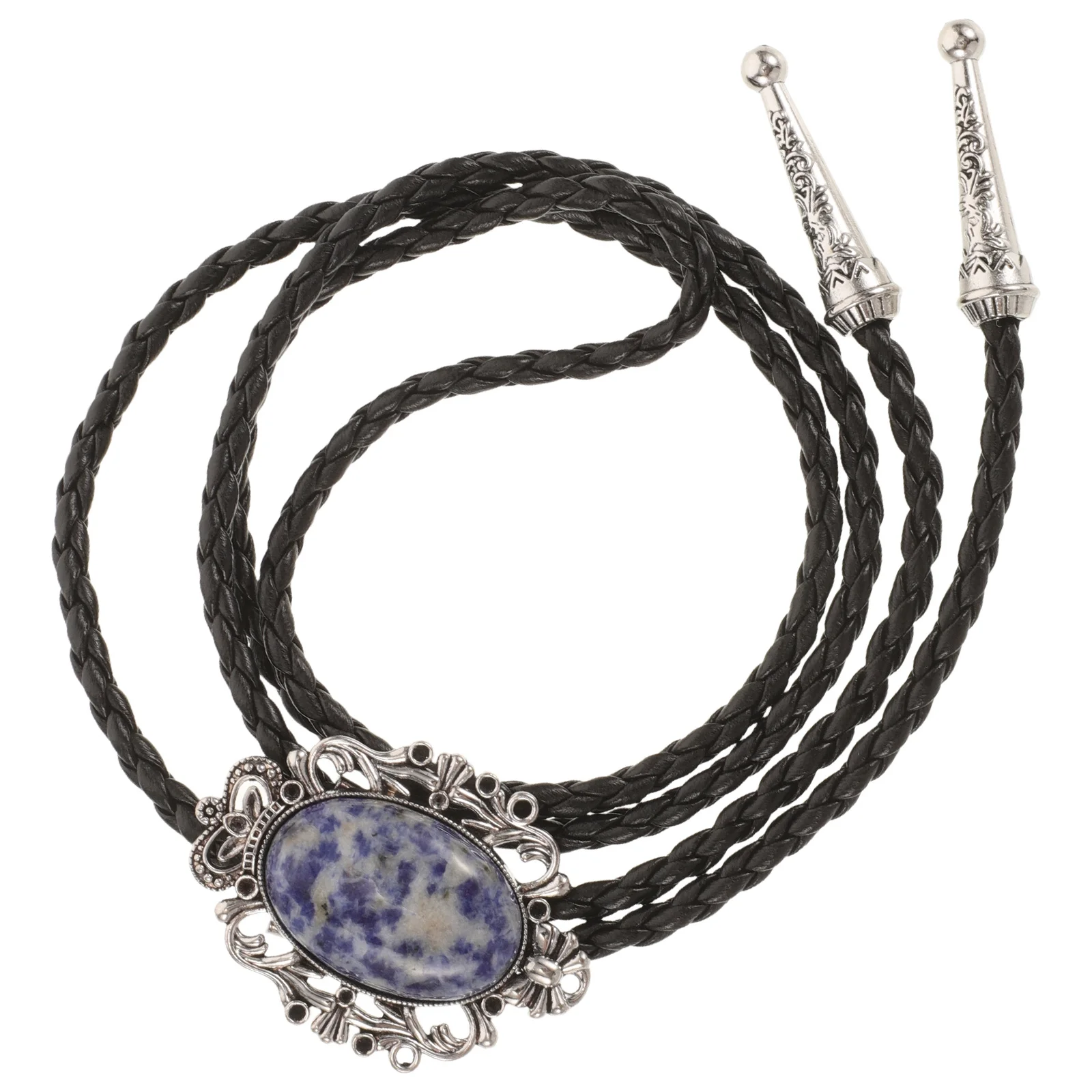 الأخضر الفيروز بولو التعادل للرجال النمط الغربي خمر كاوبوي قلادة سلسلة قميص الرقبة الديكور رجل بولو التعادل الغربية